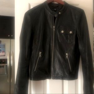 Tommy Hilfiger Leather Moto Jacket Sz Small